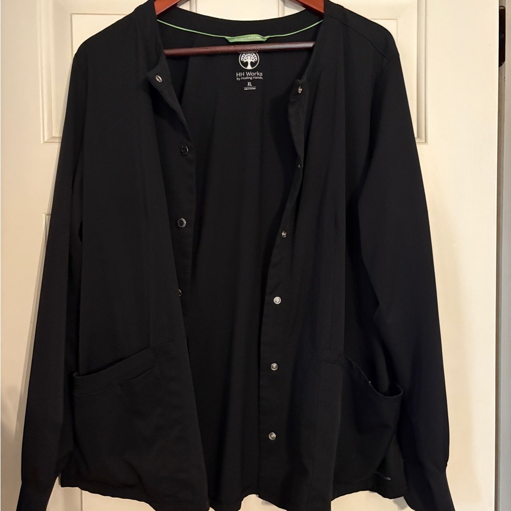 Healing Hands Black Scrub Jacket